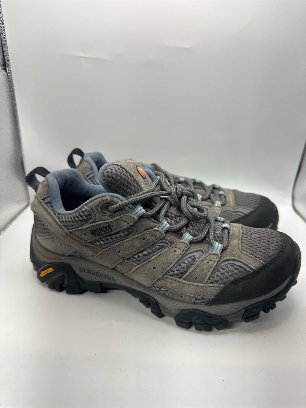 Merrell Moab 2 Shoes Womens Size 6W Waterproof Hiking Gray Blue J06026W